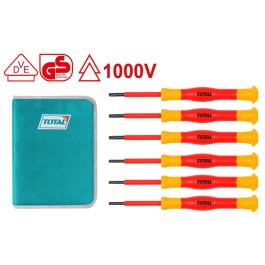 TOTAL 6PCS INSULATED PRECISION SCREWDRIVER SET THKIPSD0601 TOTAL ΣΕΤ ΚΑΤΣΑΒΙΔΙΑ ΗΛΕΚΤΡΟΝΙΚΩΝ 1000V VDE 6ΤΕΜ THKIPSD0601